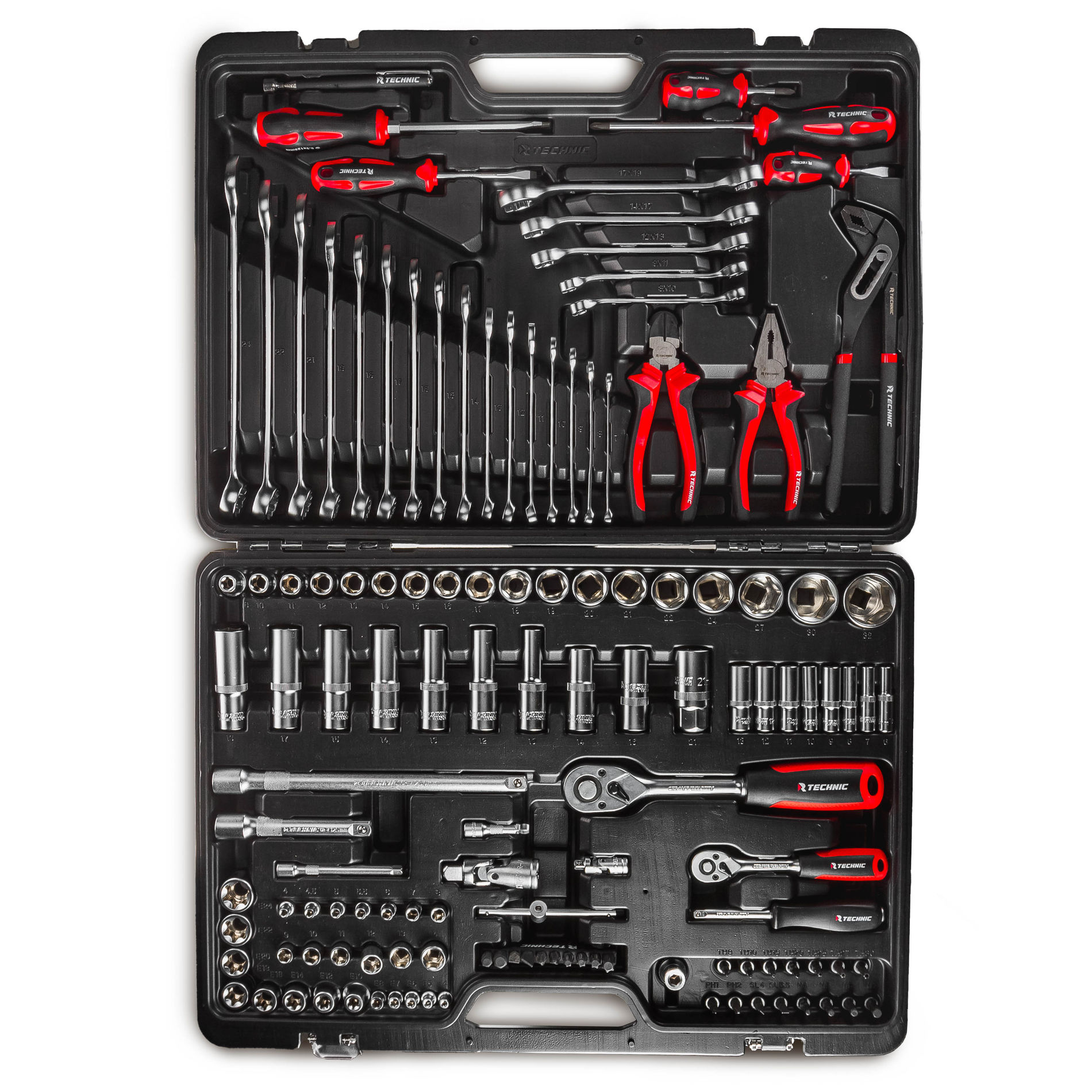 Набор ручных инструментов TECHNIC 128 предметов 1/2, 1/4 RUNTEC RT-HT128T