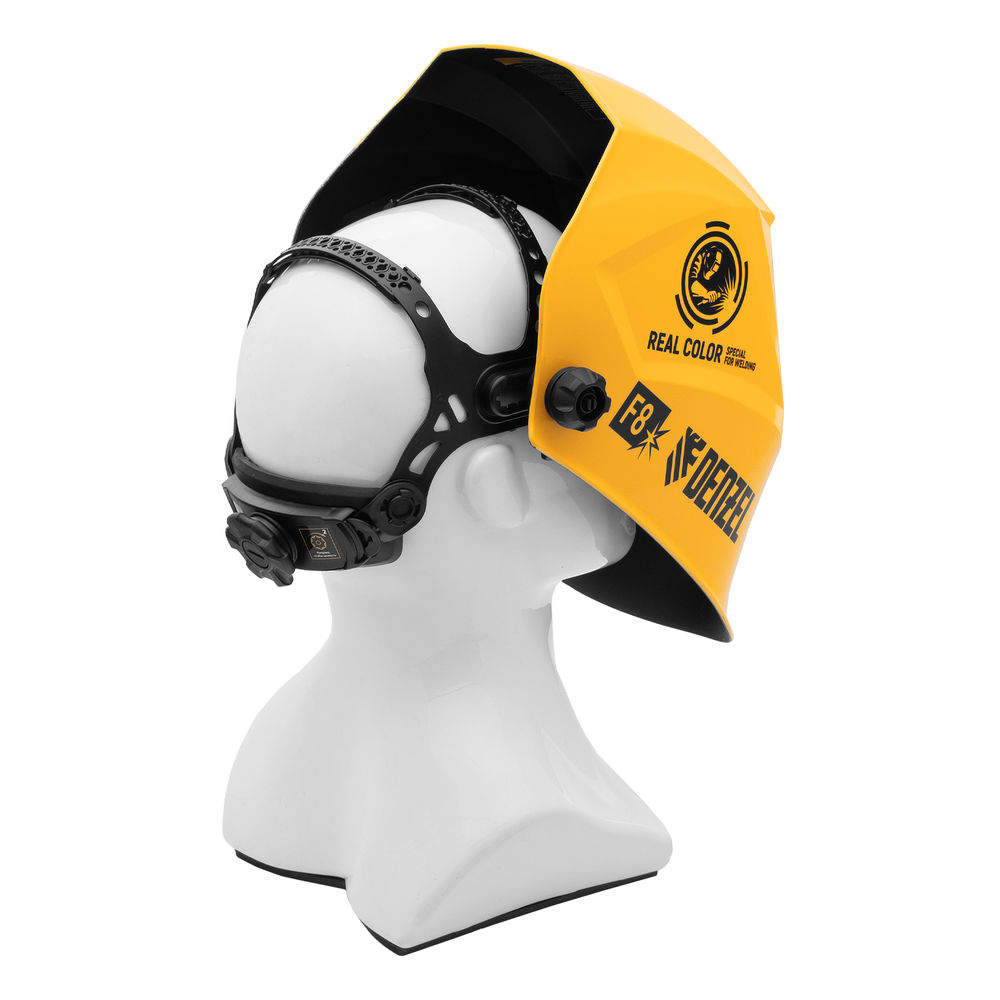 Щиток защитный лицевой (маска сварщика) F8, см. окно 100х50, Real Color, DIN4/5-8/9-13// Denzel (89717)