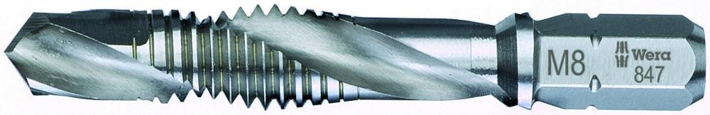 Бита-метчик комбинированный M 10 x 1.5 1/4 C6.3 HSS серия 847/1 Wera WE-104645