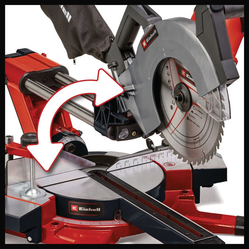 Пила торцовочная Einhell TE-SM 2534 Dual, 1800Вт,250х30мм,пропил 310х90мм,расширители X-Tend (4300870)