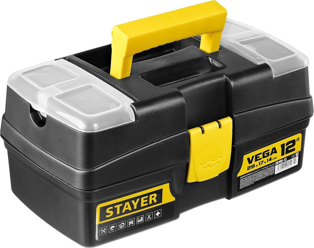 Ящик пластиковый для инструментов 290 x 170 x 140 мм, (12) VEGA-12 STAYER 38105-13