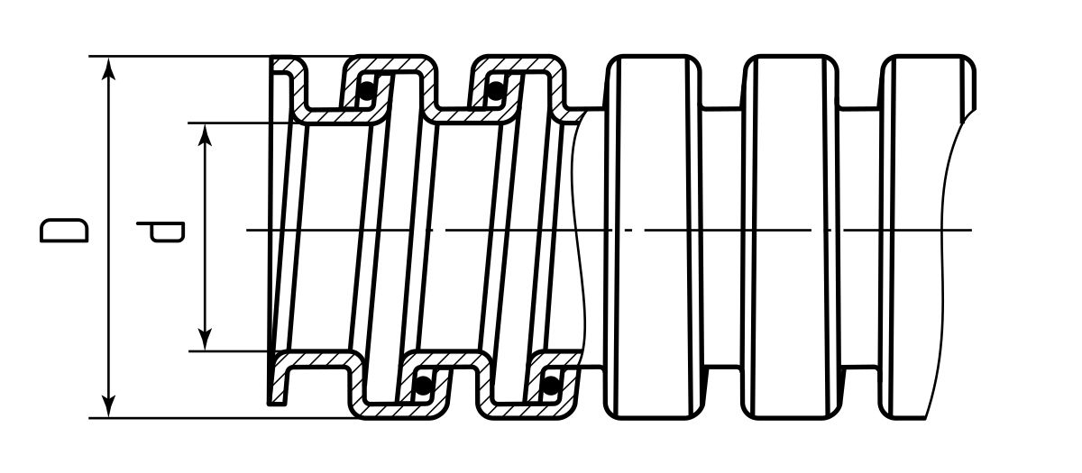 Металлорукав Р3-ЦХ 10 с протяжкой (Fortisflex) (77871)