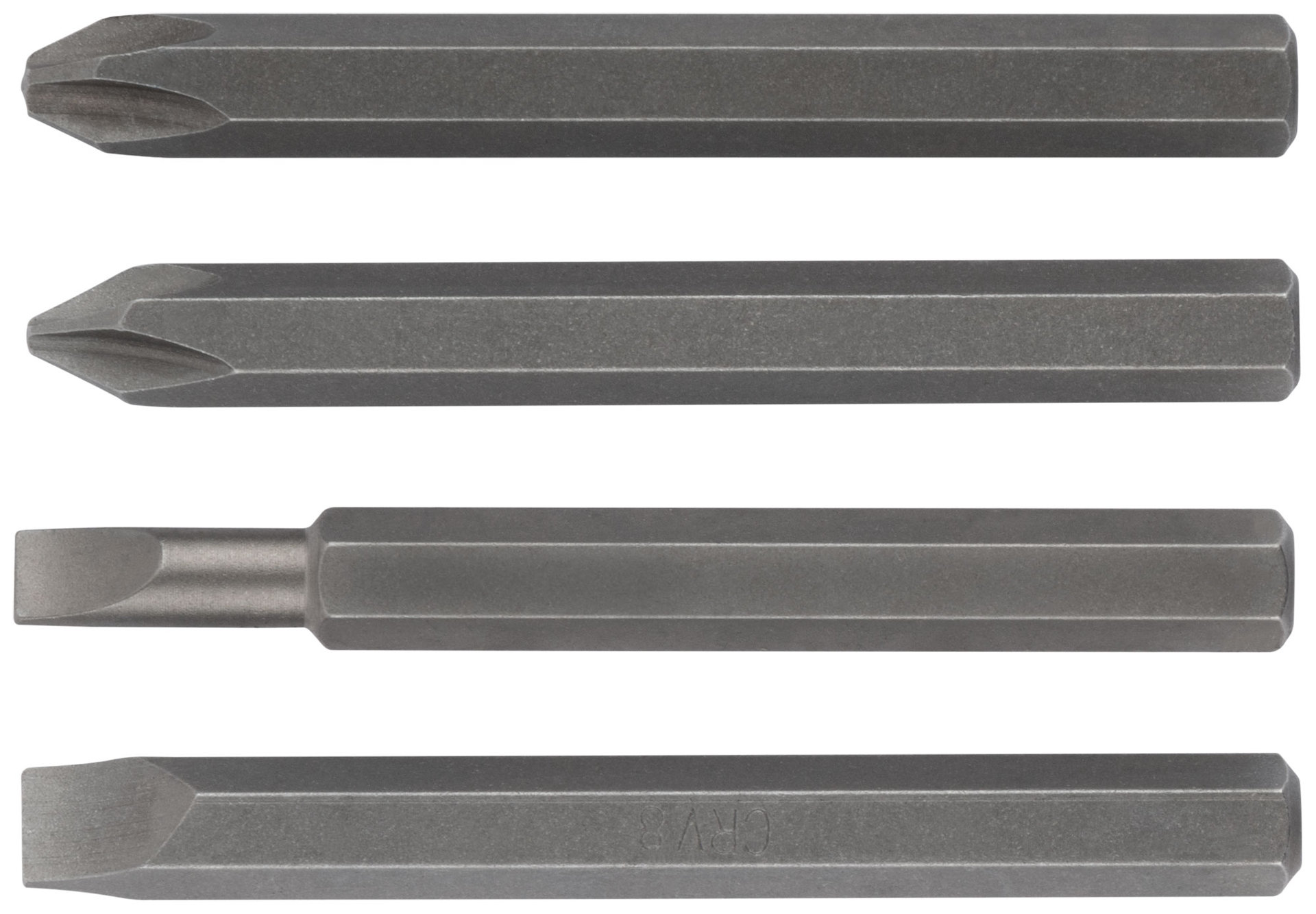 Биты для ударной отвертки CrV, набор 4 шт., 80 мм (56270)