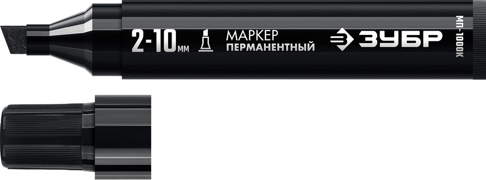 Перманентный маркер клиновидный МП-1000К черный, 2-10 мм ЗУБР 06333-2