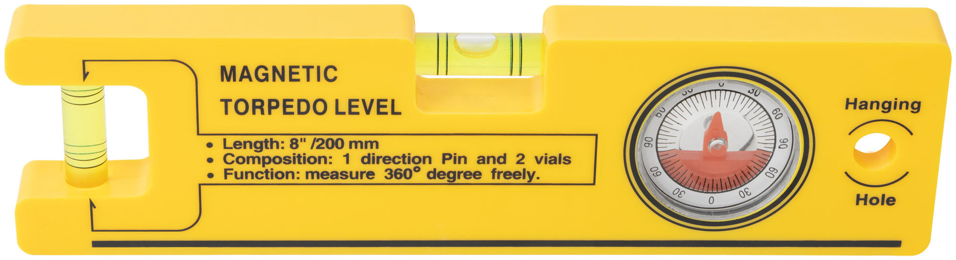 Уровень Мини пластиковый с угломером 200 мм (18603)