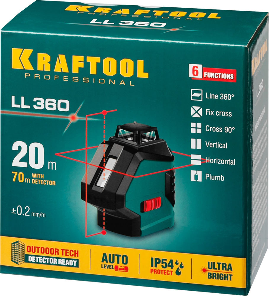 Лазерный нивелир LL360 KRAFTOOL 34645