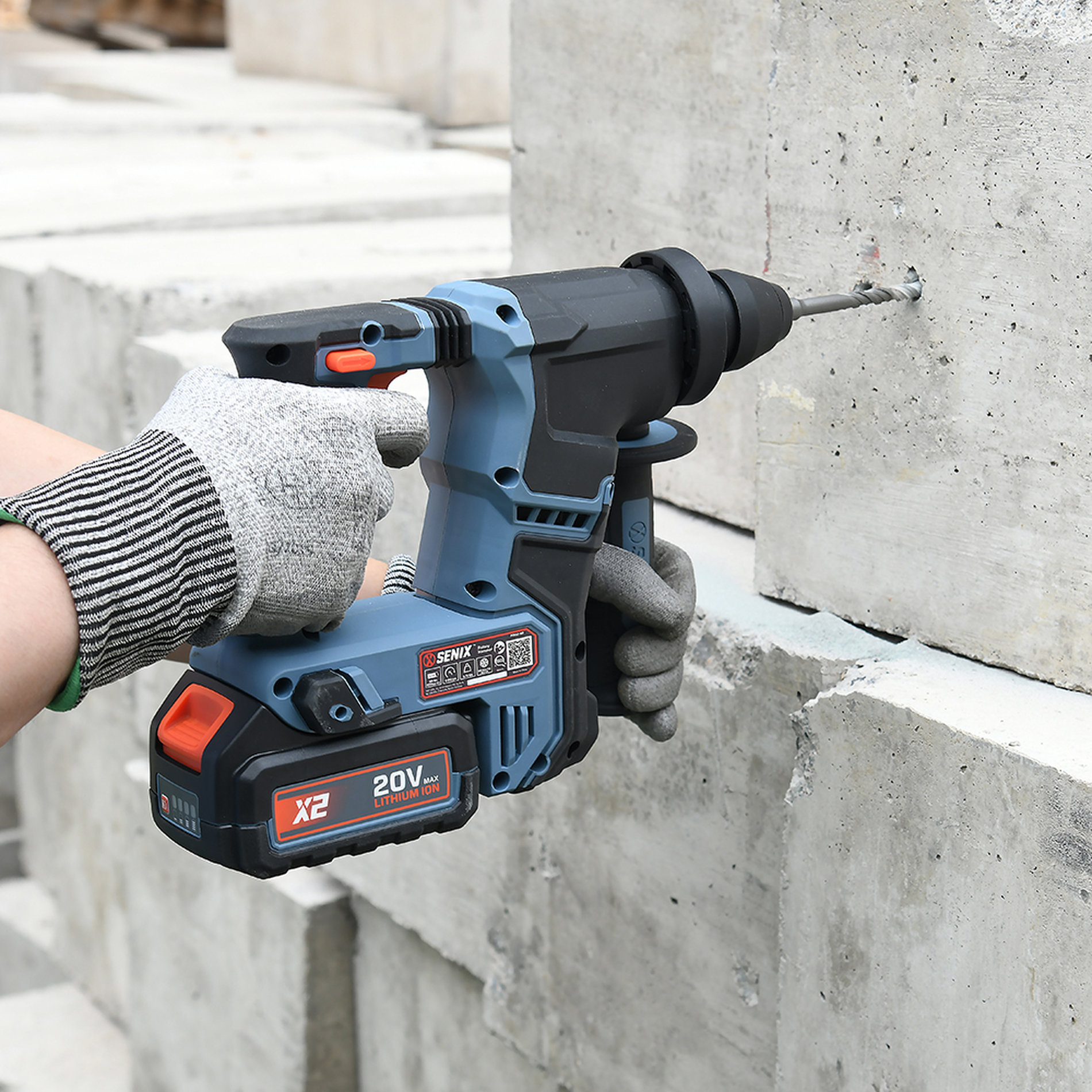 Перфоратор SDS-plus, 1.2Дж, 17 мм, 1х4Ач, ЗУ, кейс X2 20В