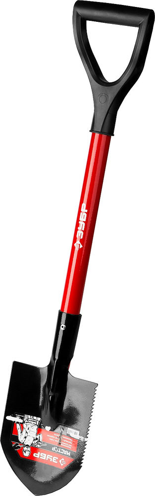 Автомобильная лопата 210 х 155 х 840 мм полотно 1.5 мм закалено стальной черенок с рукояткой ЗУБР МАСТЕР 39258