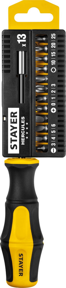 Отвертка-битодержатель с насадками 13 предм. Hercules-B13 STAYER 25813