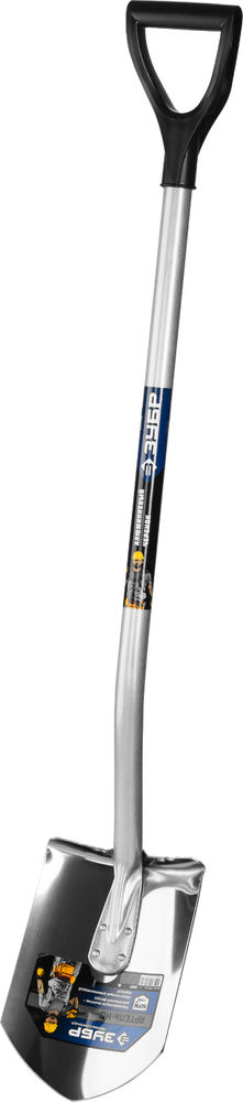 Лопата 280 х 190 х 1200 мм полотно 2 мм закалено нержавеющая сталь алюминиевый изогнутый черенок штыковая Профессионал ЗУБР Артель-НС 4-39407