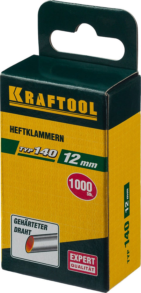 Скобы тип 140 (G/11/57), 12 мм, калибр 20GA, 1000 шт KRAFTOOL 31680-12