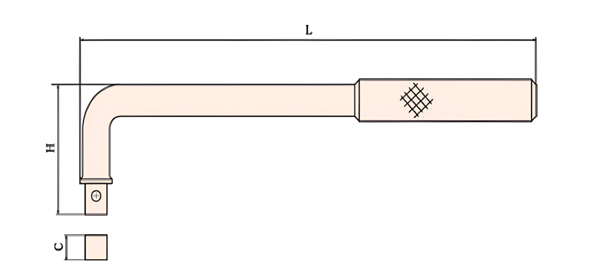 Рукоятка угловая 3/8 AlCu искробезопасная 121-1002, HORTZ