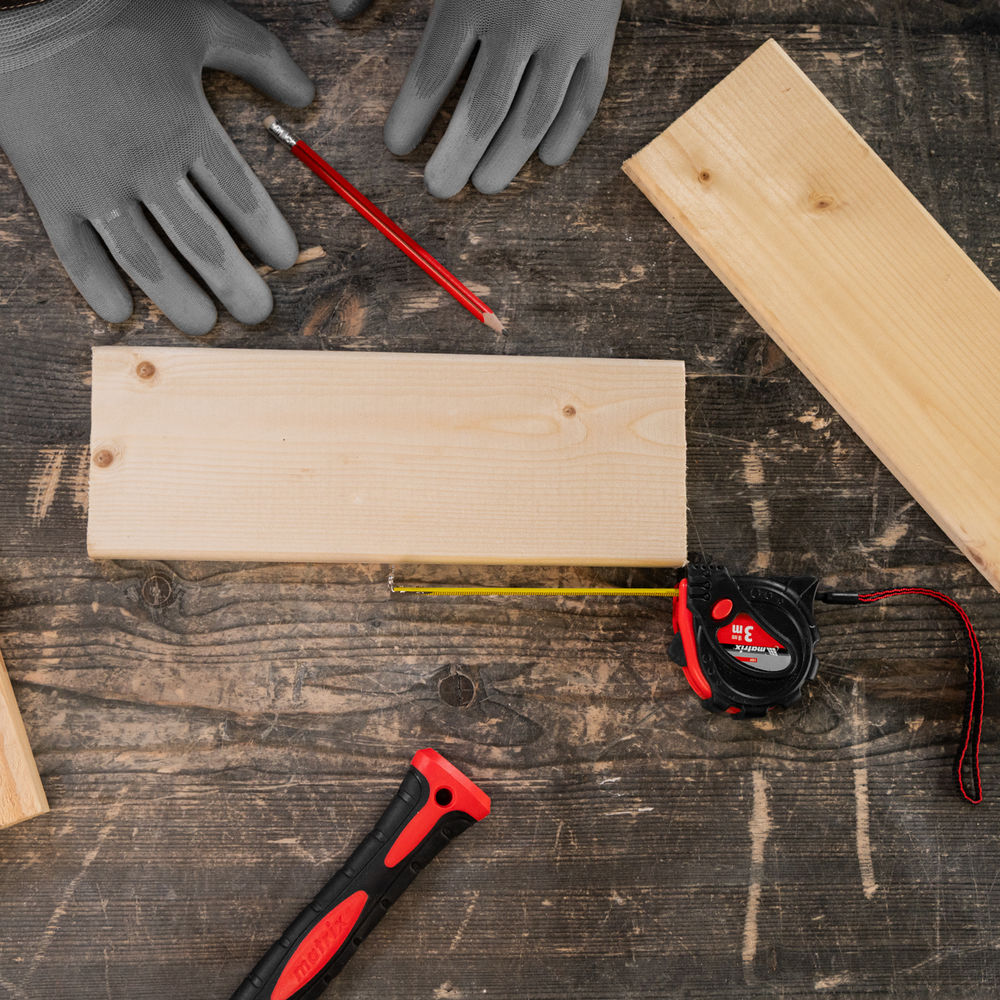 Рулетка Status Magnet 3 fixations,3 м х 16 мм,обрезиненный корпус,зацеп с магнитом Matrix