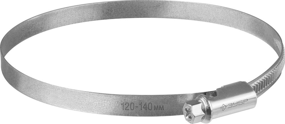 Хомут червячный Х-9Н 120 - 140 мм, накатная лента 9 мм, цинк, 10 шт ЗУБР 37807-140
