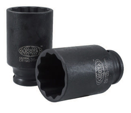 Головка торцевая ударная глубокая 17 мм 12-гранная 1/2 Licota A4217WL