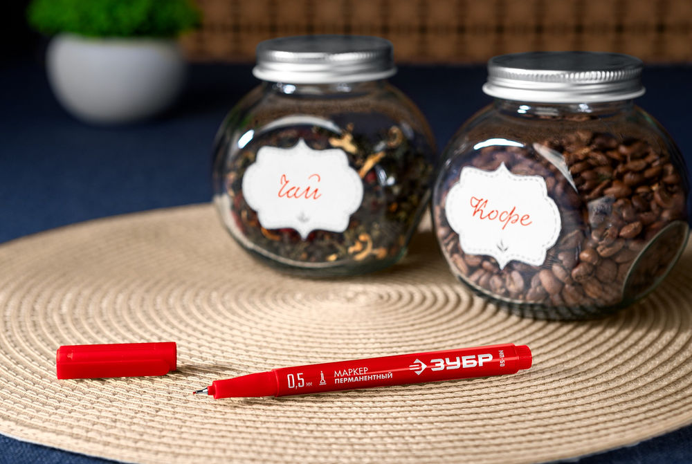 Перманентный маркер МП-50 красный, 0.5 мм ЗУБР 06321-3