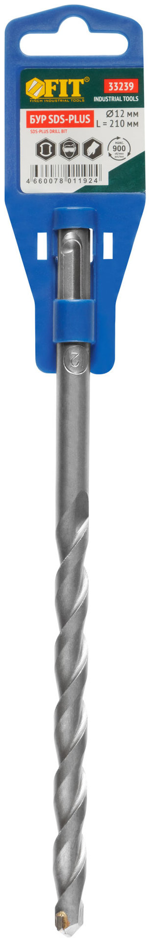 Бур по бетону SDS PLUS (синий корпус) 12x210 мм (33239)