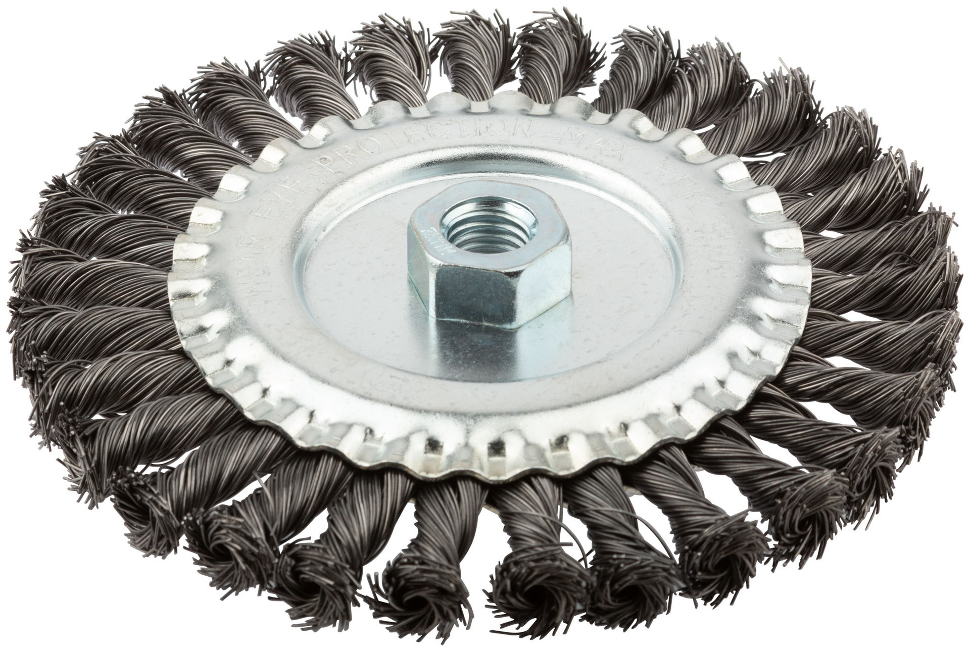 Корщетка-колесо, гайка М14, стальная витая проволока 150 мм (39124)