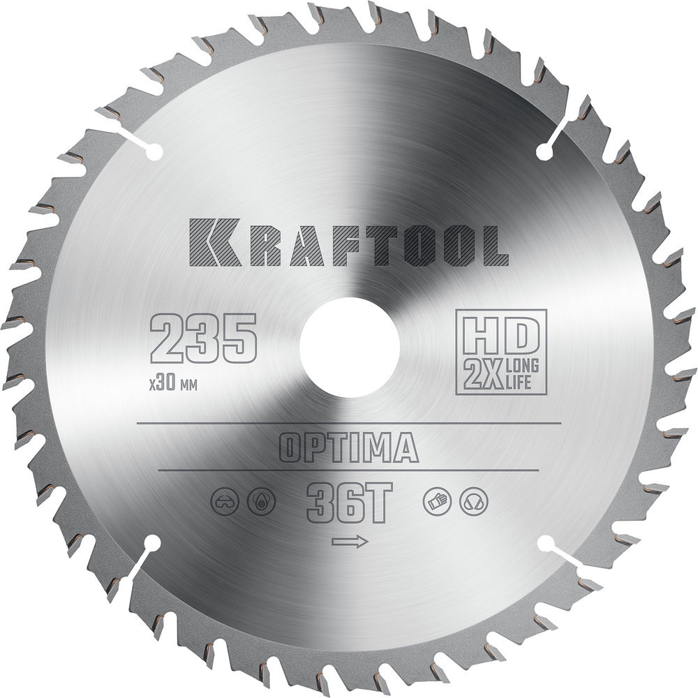 Пильный диск по дереву Optima, 235 х 30 мм, 36Т KRAFTOOL 36951-235-30