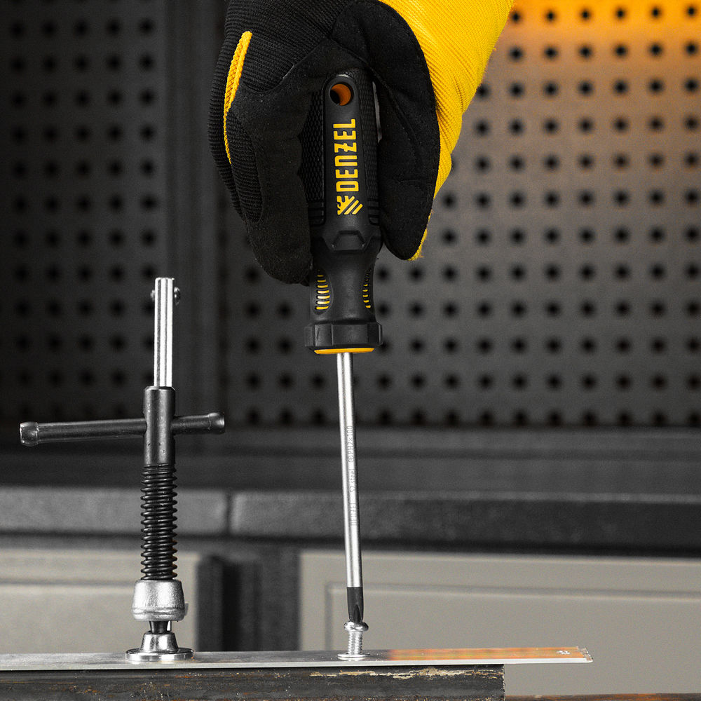 Отвертка, PH2х100 мм, S2, 3к рукоятка Denzel (121787)