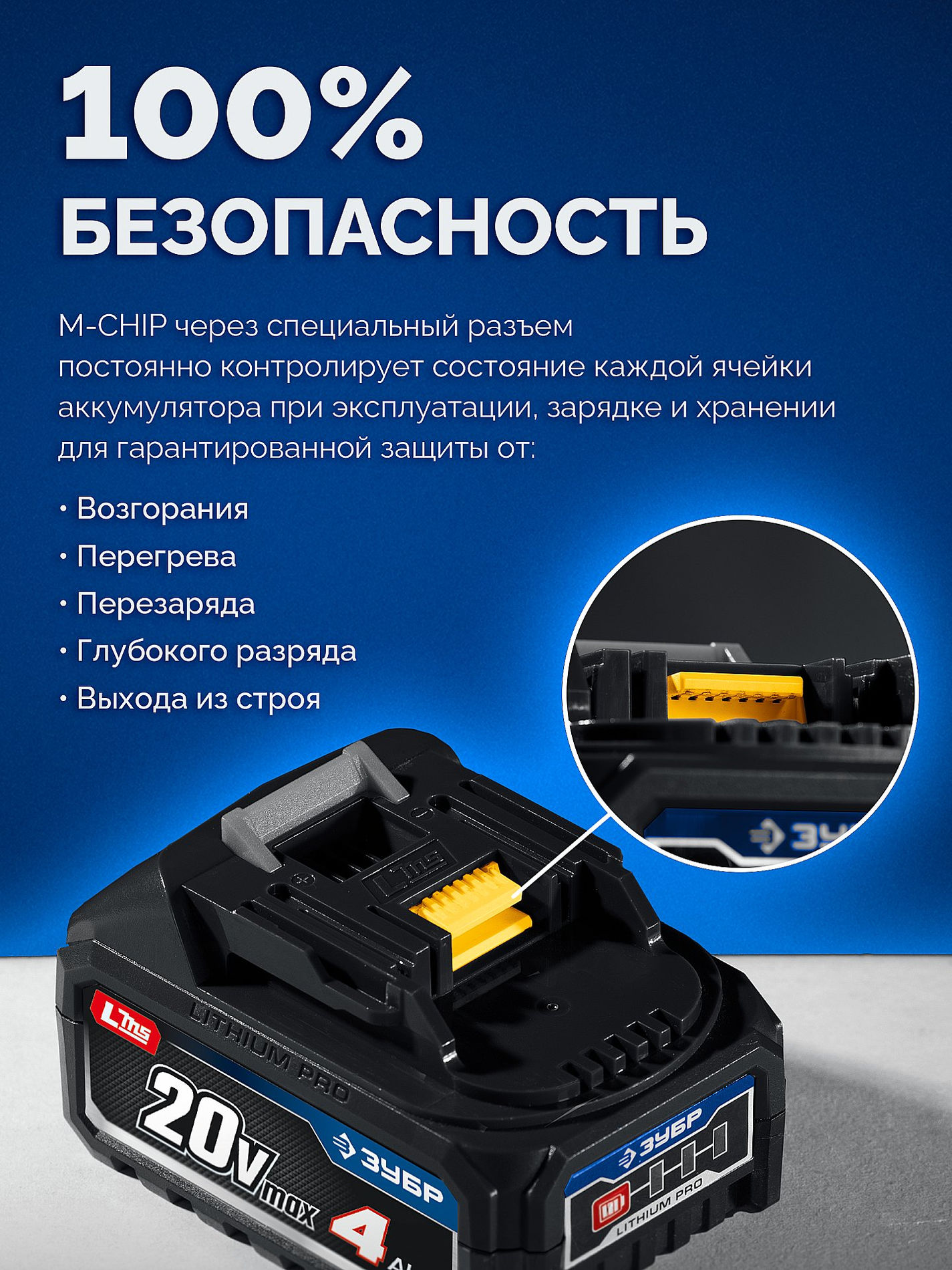 ЗУБР 20 В, 500 Н·м, 2 АКБ LMS (4 А·ч), бесщеточный ударный гайковерт, кейс, ПРОФЕССИОНАЛ (GB-550-42)