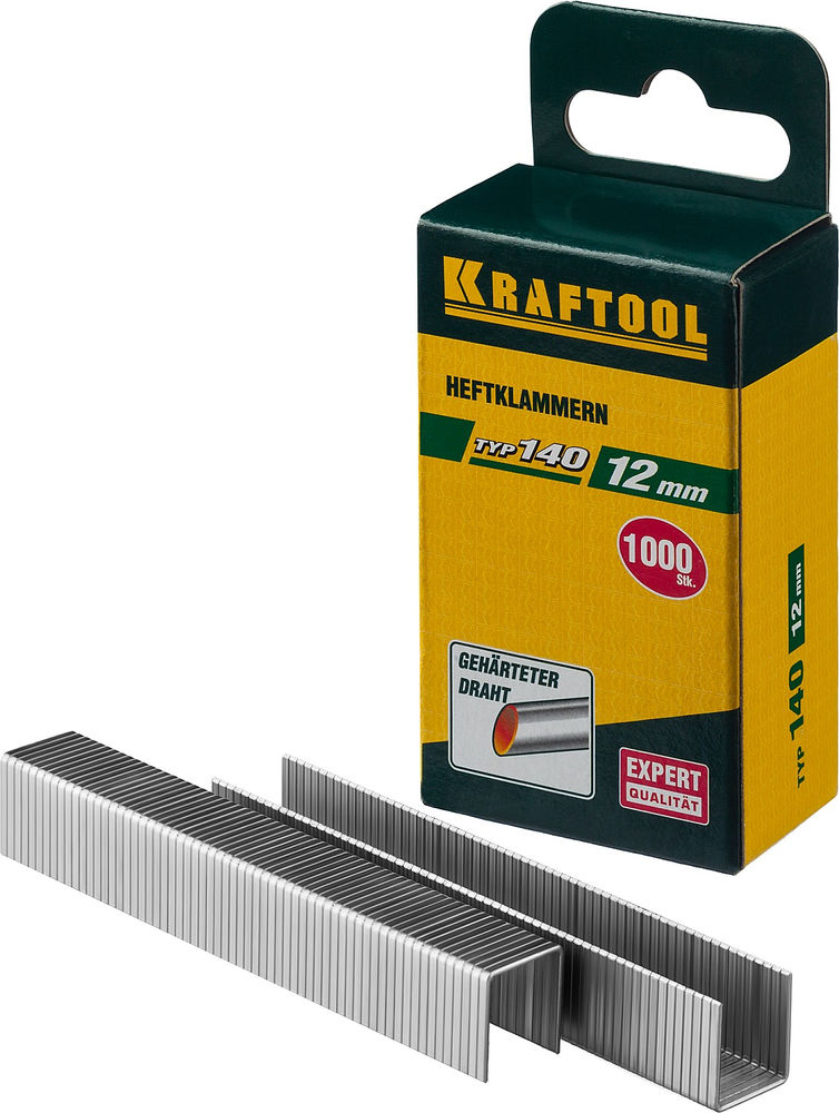 Скобы тип 140 (G/11/57), 12 мм, калибр 20GA, 1000 шт KRAFTOOL 31680-12