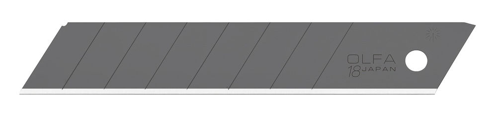 Черные сегментированные лезвия EXCEL BLACK 18 мм, 10 шт, в пластиковом кейсе OLFA OL-LBB-10