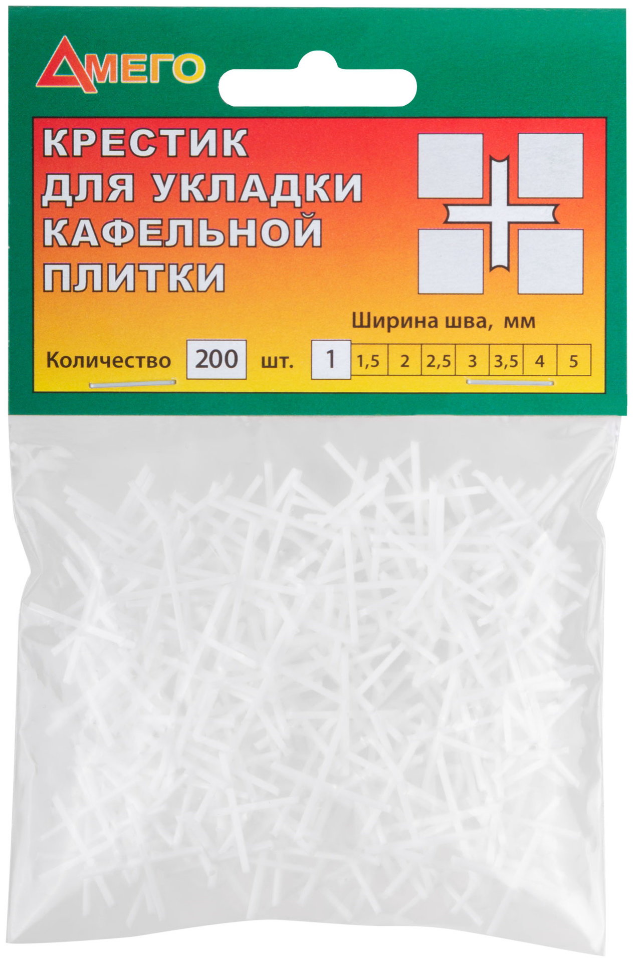 Крестики для кафеля 1,0 мм, 200 шт. (16741)