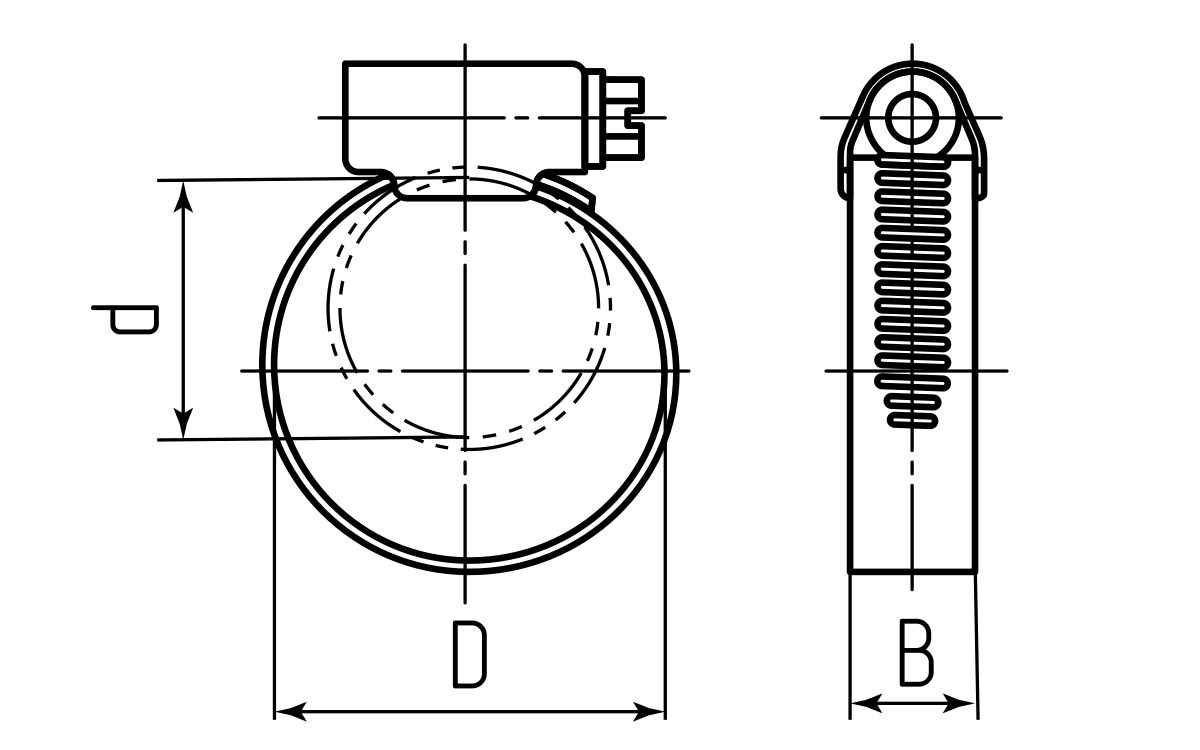 Хомут червячный PL-12 (120-140)/W2 (Fortisflex) (69022)