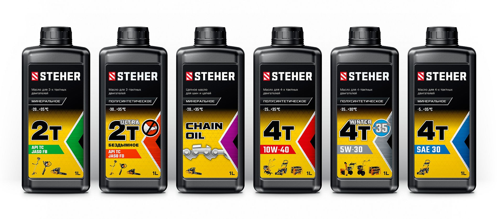STEHER 2T-HP, 1 л, минеральное масло для 2-тактных двигателей (76003-1)