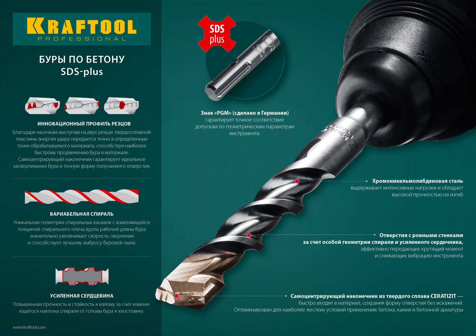 KRAFTOOL Expert, 12 х 260 мм, SDS-plus бур (29320-260-12_z01)