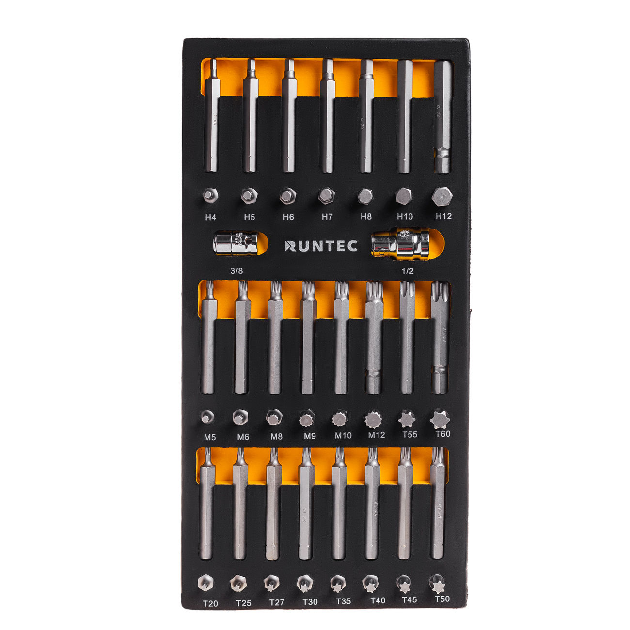 RUNTEC RT-H10B1E48F Набор бит RUNTEC S2, 10 мм TORX, SPLINE, HEX в ложементе EVA, 48 предметов (RT-H10B1E48F)