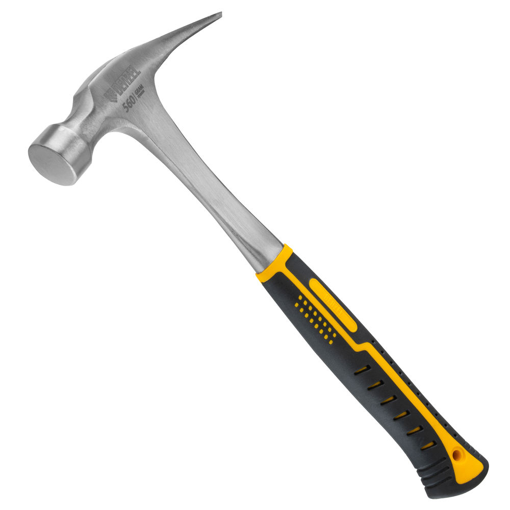 Молоток-гвоздодер 560 г, цельнометаллический, двухкомпонентная рукоятка Denzel (10424)