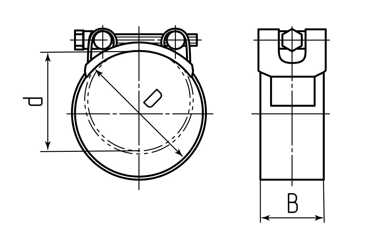Хомут силовой SR 122-130/W1 ROBUST (Fortisflex) (69054)