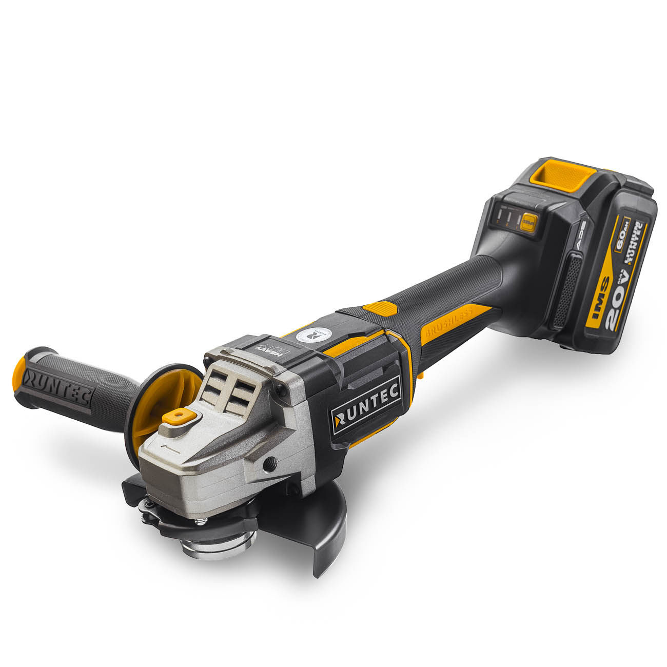 RUNTEC RT-AG1600 Шлифмашина угловая аккумуляторная RUNTEC PRO 125 мм, 20В, 2*6Ач, 1600Вт (RT-AG1600)