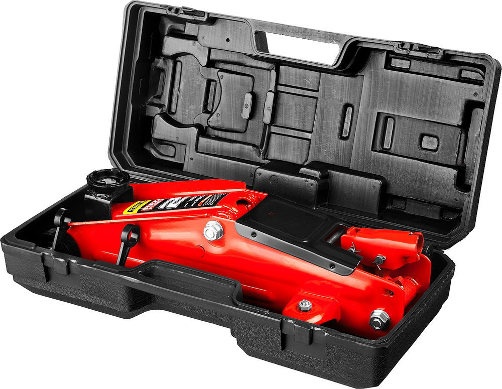 Домкрат подкатной в кейсе 2 т, 130 - 350 мм для легковых а/м R-28 RED FORCE Professional STAYER 43153-2-K