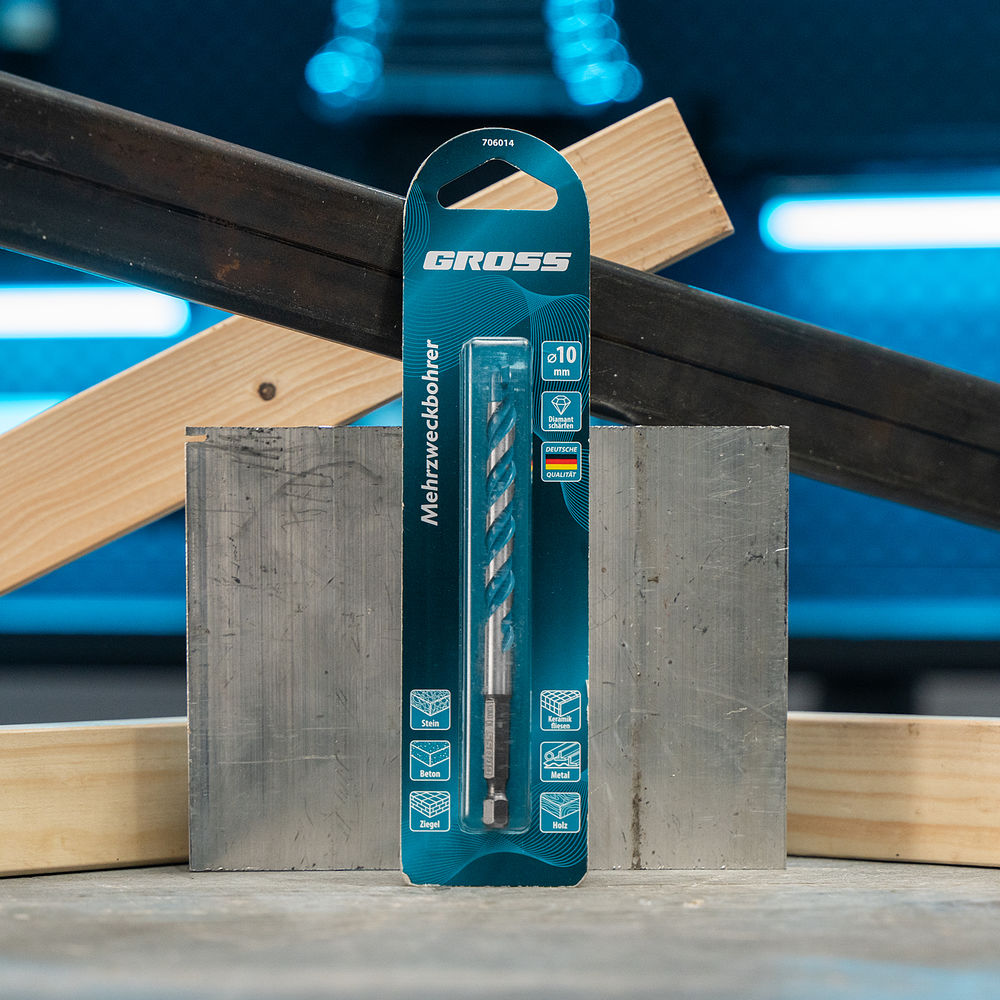 Сверло универсальное, Multipurpose PRO, 6-гр. хвостовик, 10мм Gross (706014)