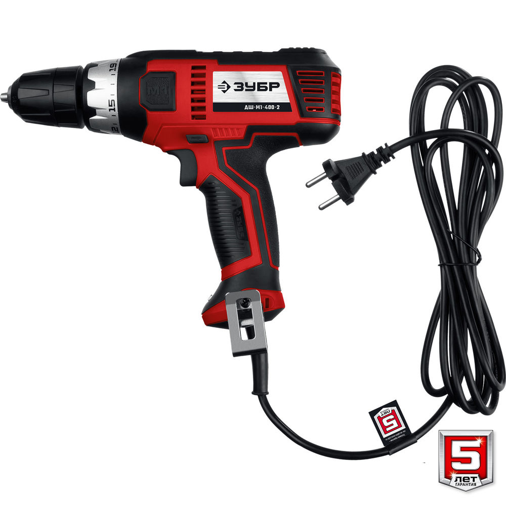 Дрель-шуруповерт сетевая 400 Вт 40 Н·м ЗУБР ДШ-М1-400-2