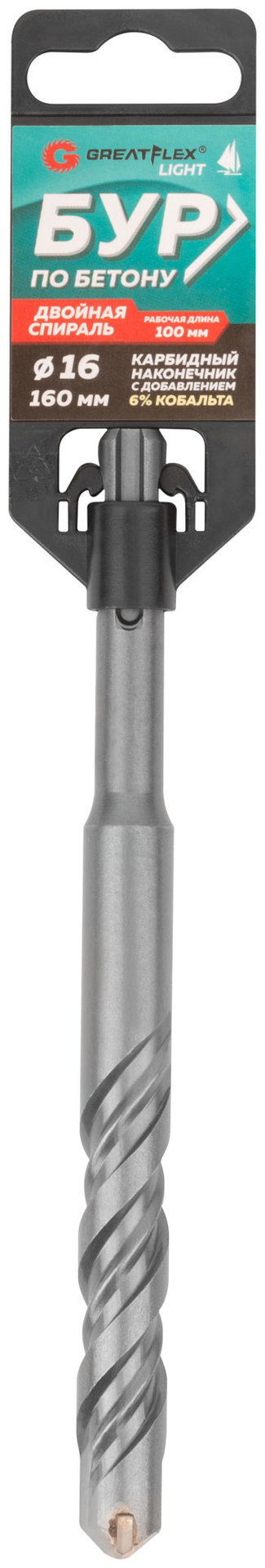 Бур по бетону, SDS-Plus, GreatFlex Light, 16x160 мм (56-16160)