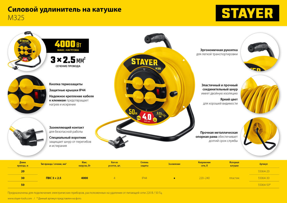 Правило с уровнем и ручками GRAND STAYER 3 м точность 1 мм/м 2 глазка 10752-3.0  