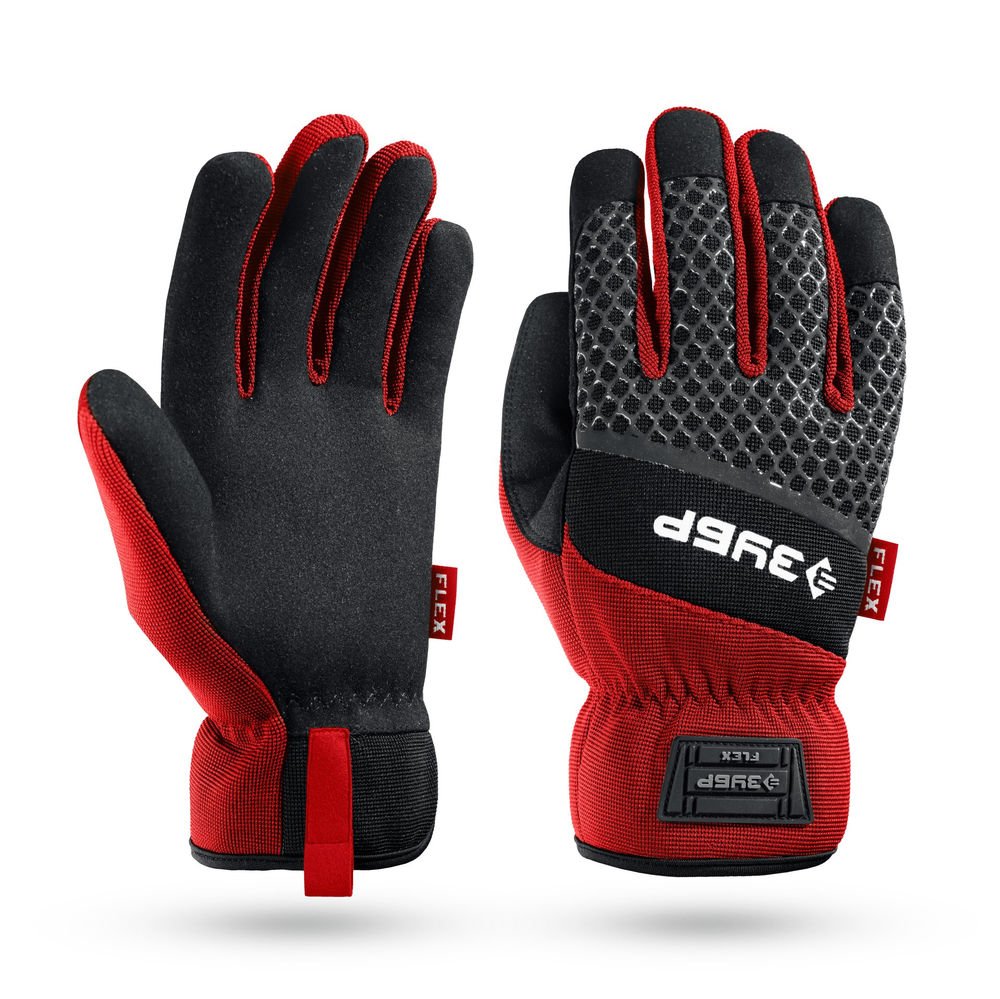 Перчатки комбинированные FLEX р.L (9), красные, работа с сенсорными экранами ЗУБР Профессионал 11479-L
