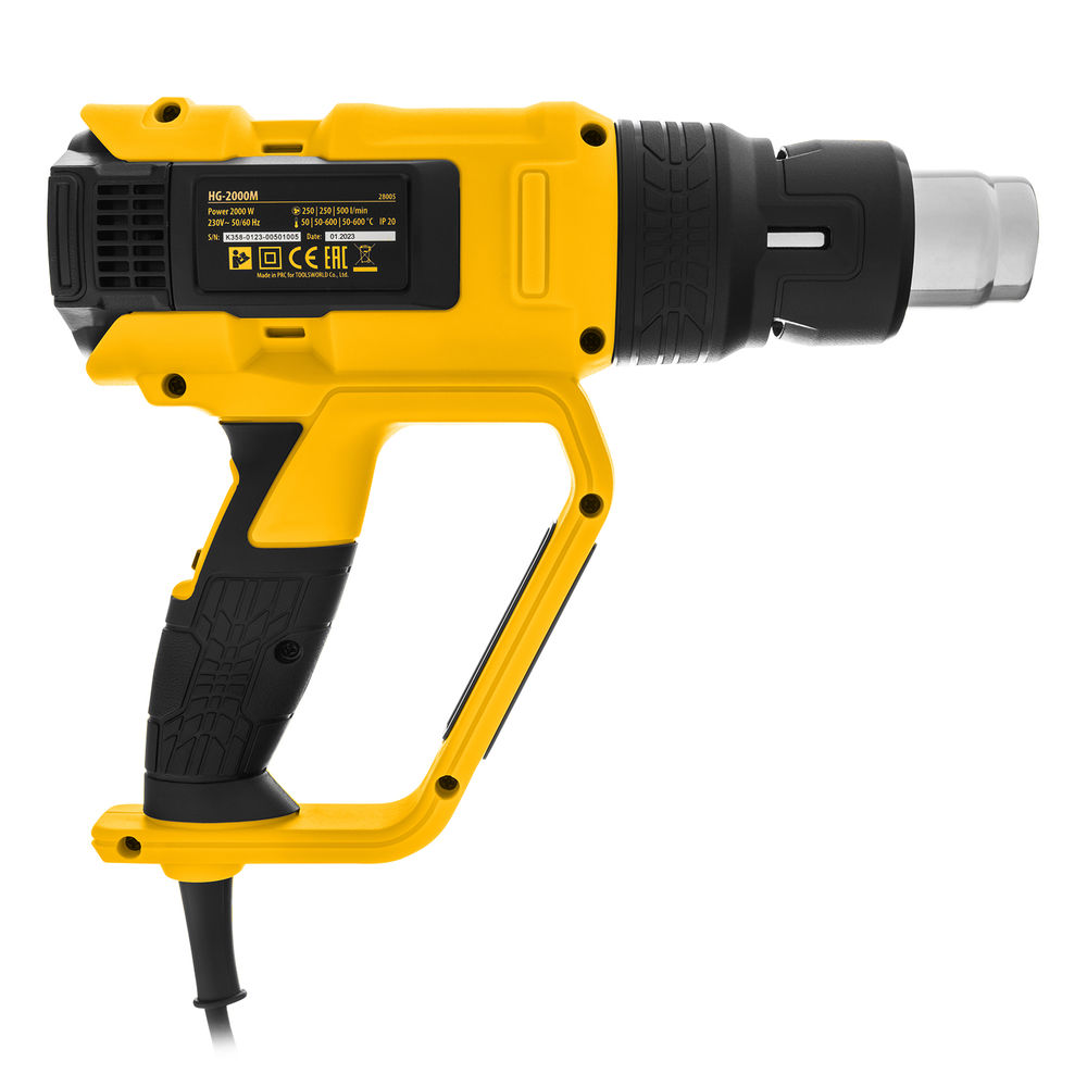 Фен технический HG-2000M, 2000 Вт, 3 режима Denzel (28005)