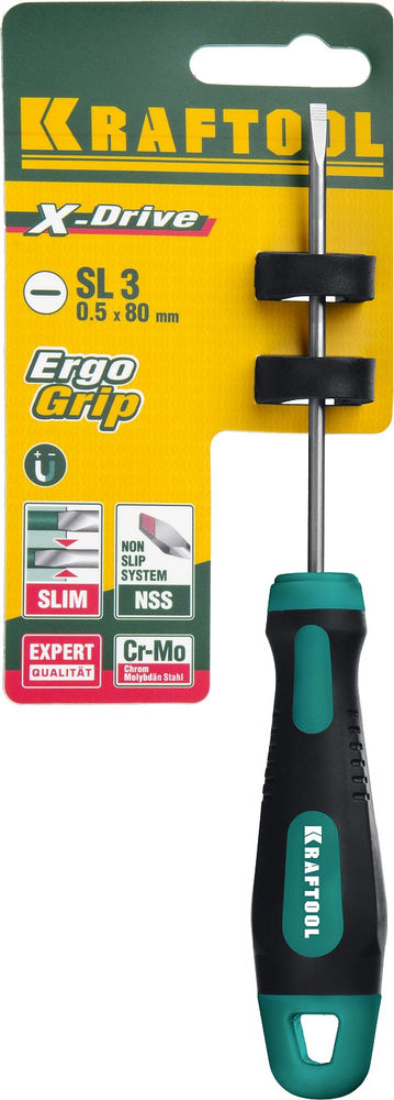 Отвертка SL3 x 80 Х-Drive KRAFTOOL 250071-3.0-080