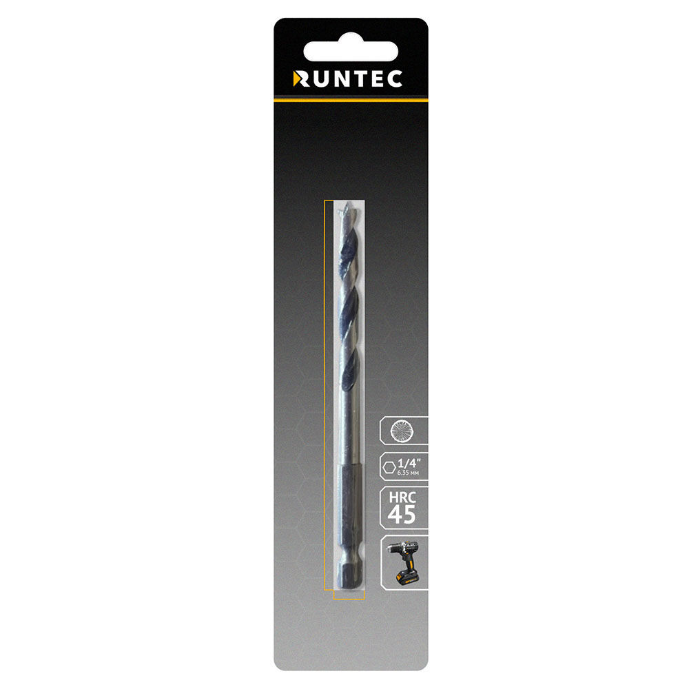 Сверло по дереву Runtec HRC45 5 x 105мм HEX 1/4 RUNTEC RT-DT5