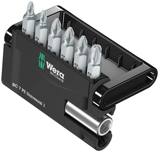Набор бит с битодержателем 7 PZ Universal 1, 7 пр., 1/4 C6.3 Bit-Check WE-056296
