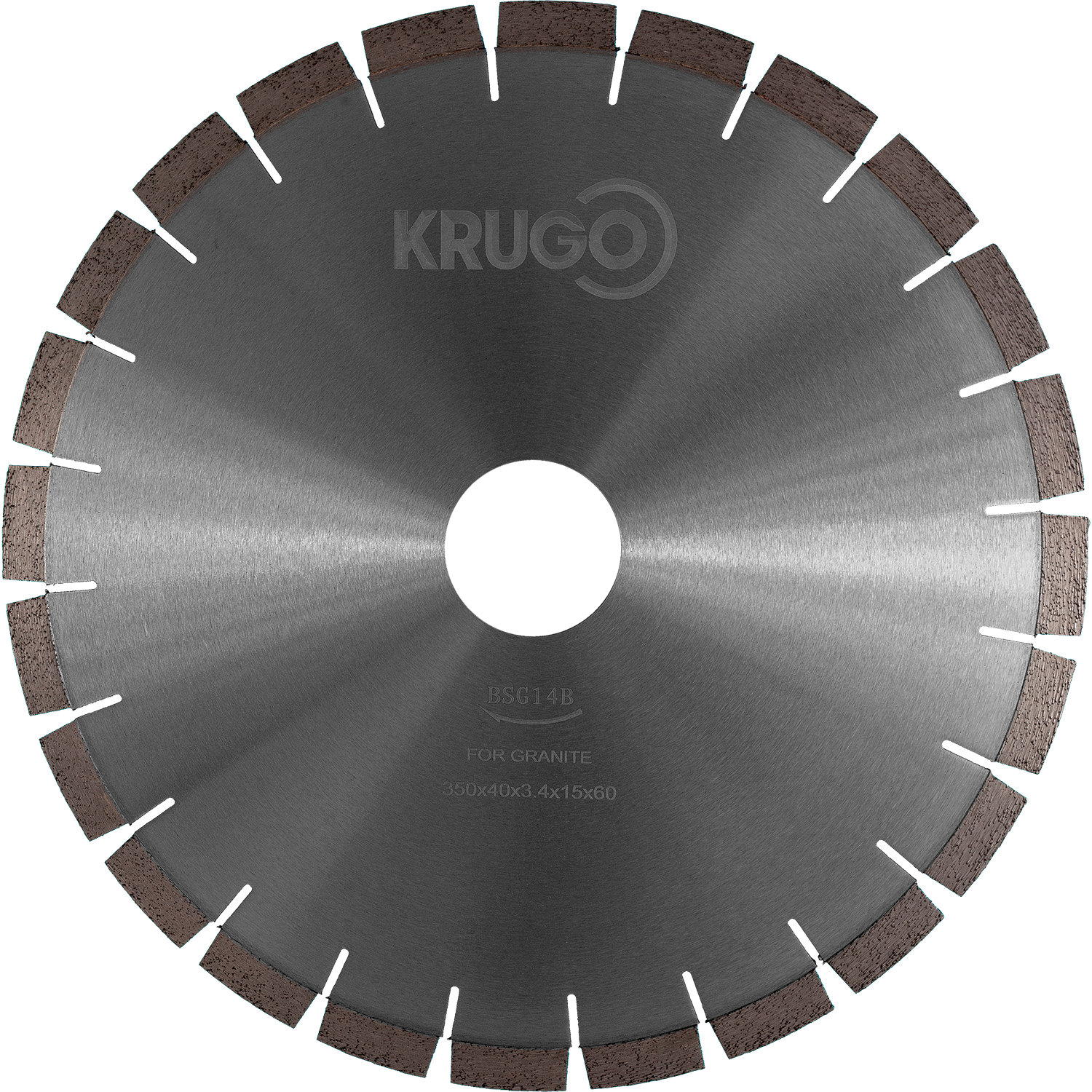 Диск алмазный сенментный по граниту,бесшумный 350 x 40 x 3,4x 60 x 15mm KRUGO (BSG14B)