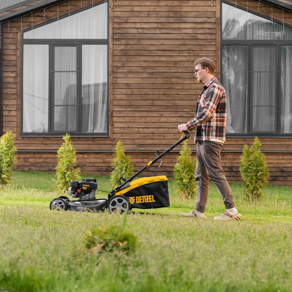 Газонокосилка бензиновая GLR-510SP-ZS, 171 см3, ширина 51 см, привод, травосборник 65 л Denzel (58825)