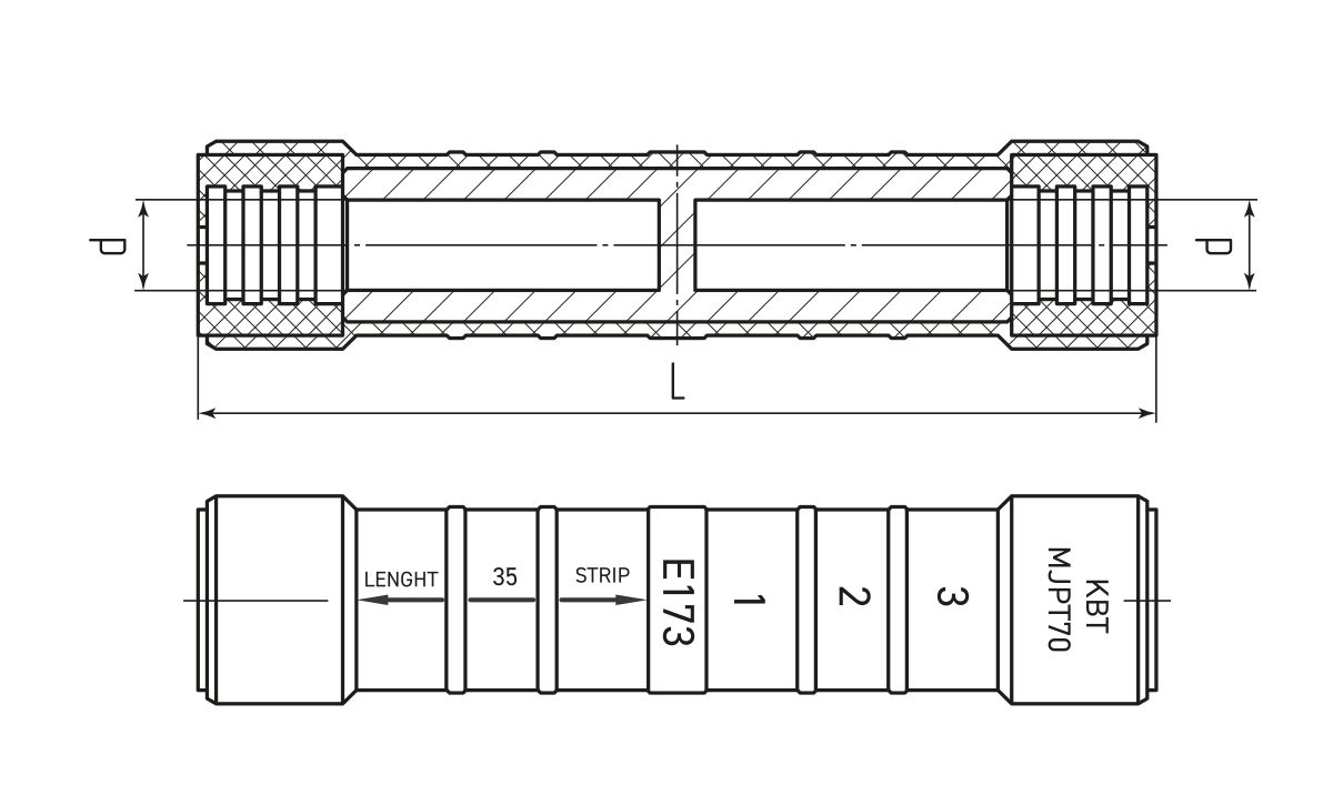 Гильза изолированная герметичная ГИФ (MJPT) 95 (КВТ) (103153)