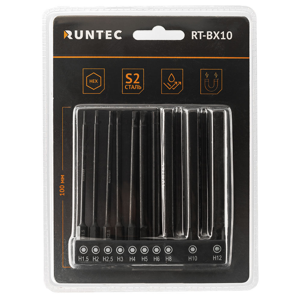 Набор бит Runtec HEX 10 предметов RUNTEC RT-BX10