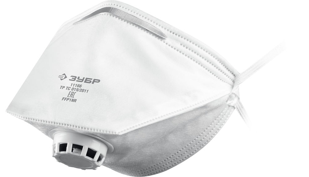 Полумаска фильтрующая плоская класс защиты FFP1 с клапаном выдоха ЗУБР 11166_z01